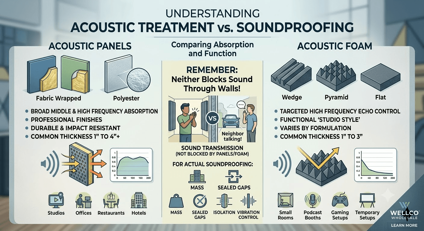 acoustic panels vs foam