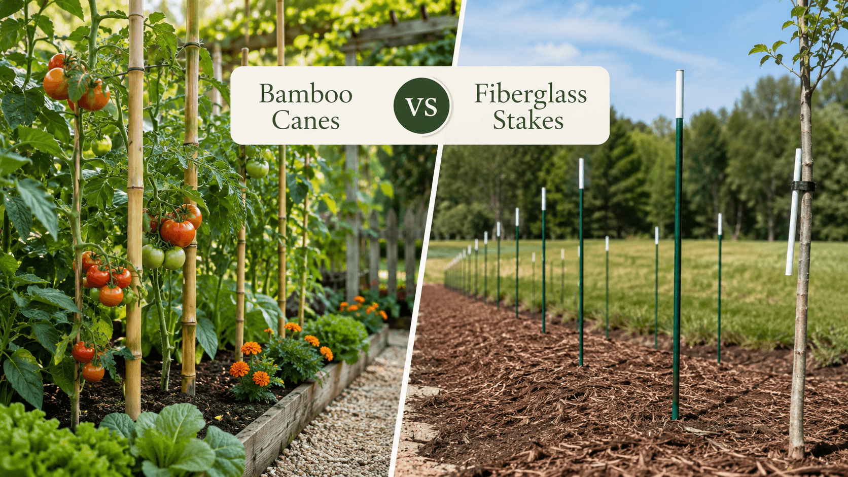 Bamboo Canes vs Fiberglass Stakes