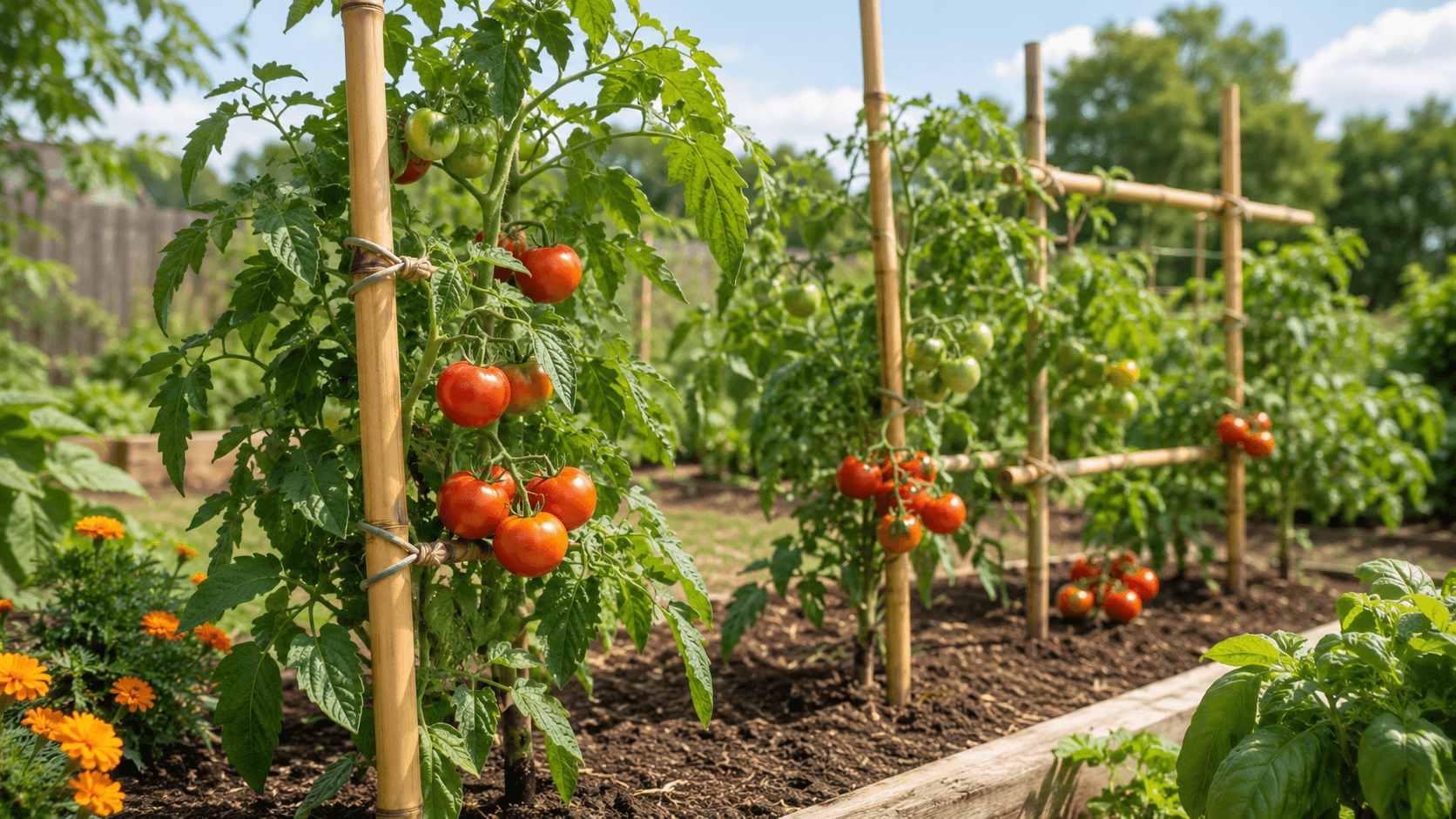 bamboo plant stakes tomatoes