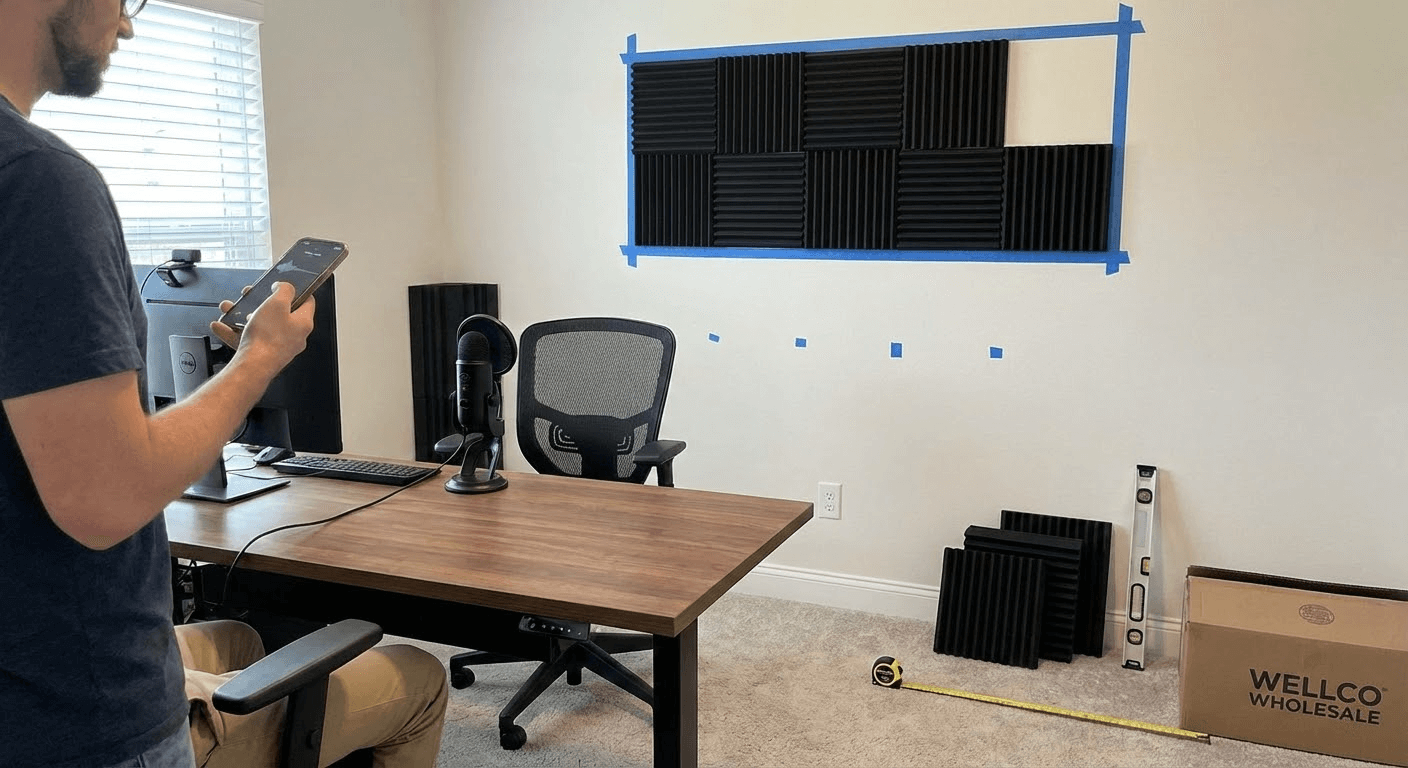 how to apply acoustic foam panels