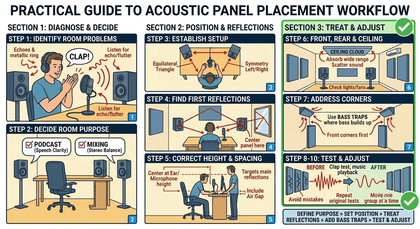 how to palce acoustic panels in room