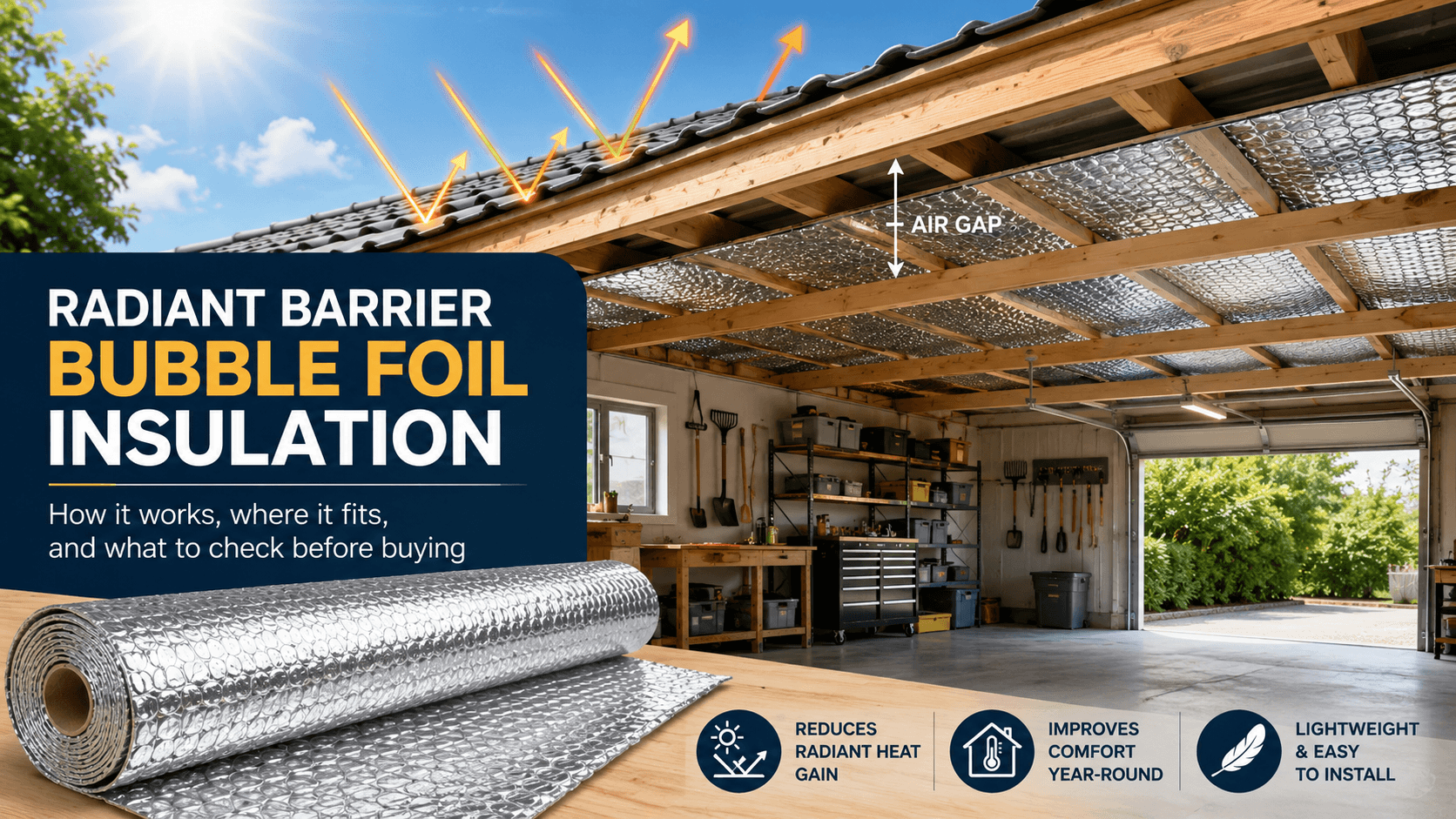 radiant barrier bubble aluminum foil reflective insulation