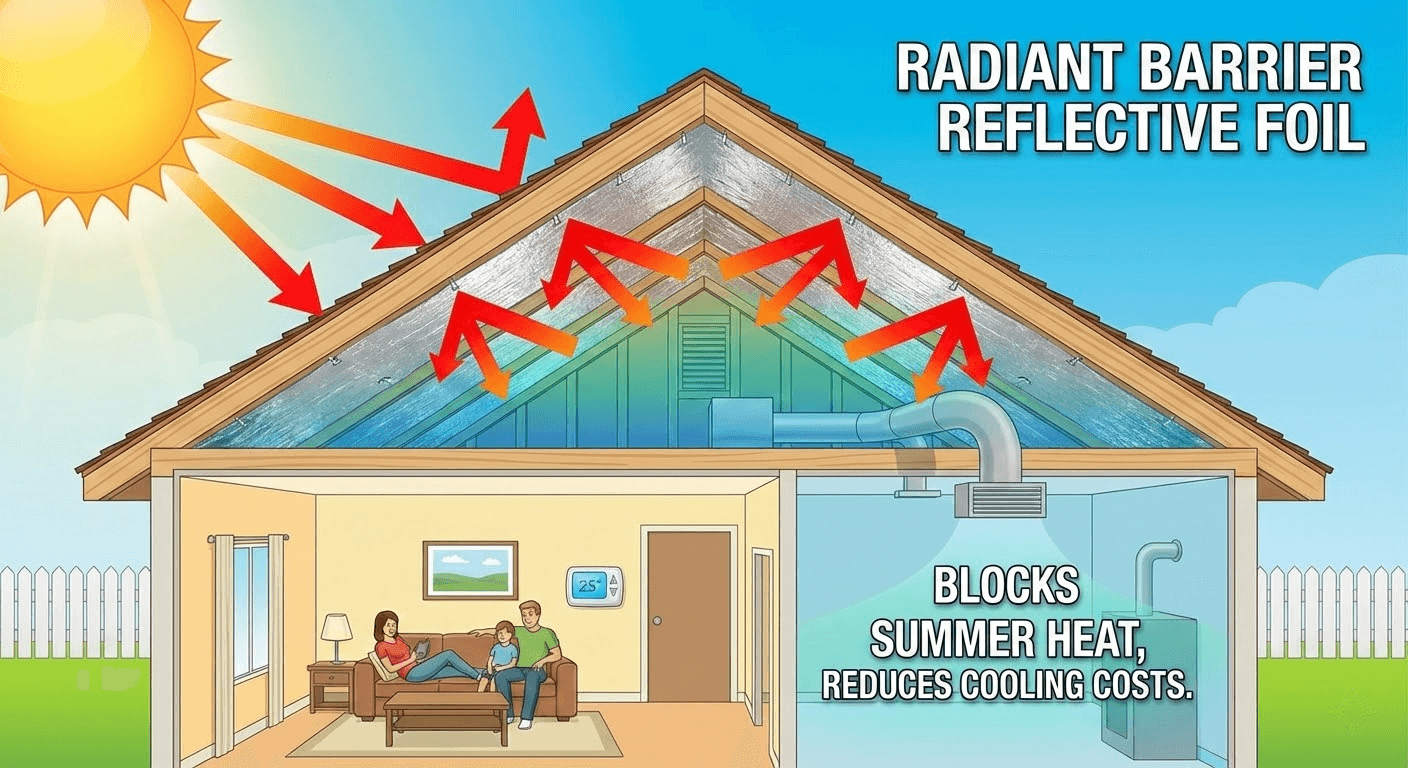 radiant barrier reflective foil insulation