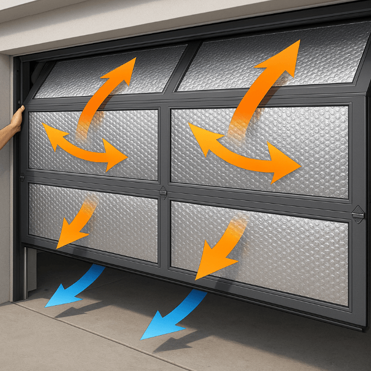 reflective foil garage door insulation