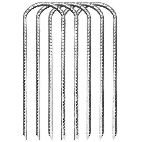 U Steel Rebar, 0.4x12 in, 8pack, Silver