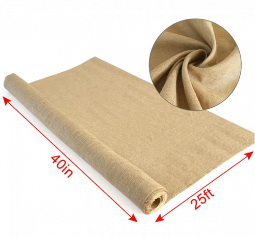 40'' x 25' Natural Burlap Fabric for Weed Barrier, Raised Bed, Seed Cover, Tree Wrap Burlap