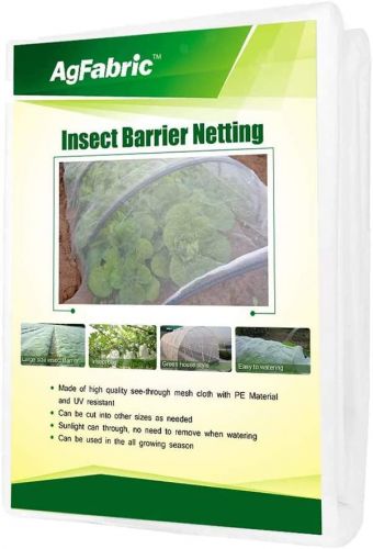 Garden Netting , Insect Pest Barrier for Garden Protection, Row Cover Mesh Netting for Vegetables, Fruit Trees and Plants, 8'x20', White