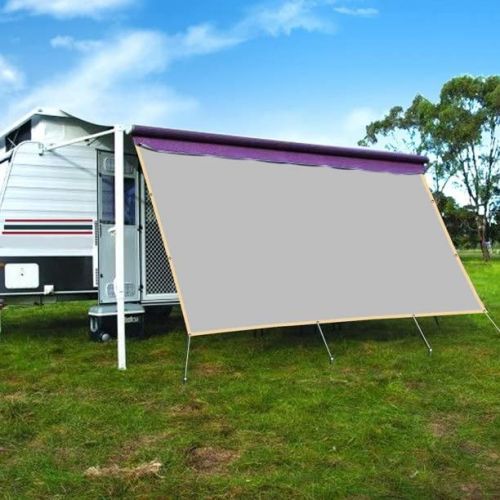 RV Awning Privacy Screen Shade Panel Kit Sunblock Shade Drop, 10' x 16', Grey