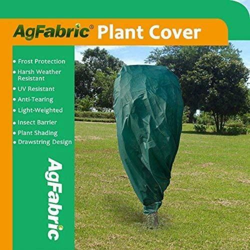 Plant Covers Freeze Protection 10"x20" Freeze Cloths for Plants Drawstring Bags Shrub Jacket Warm Blanket, Dark Green