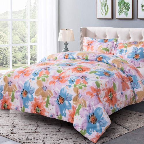 Wellco Bed Covers 3-piece comforter set,flower,bud,Queen
