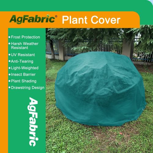 Plant Covers Freeze Protection Dia10' Plant Winter Cover Freeze Cloths for Plants Drawstring Bags Shrub Jacket Warm Blanket, Dark Green