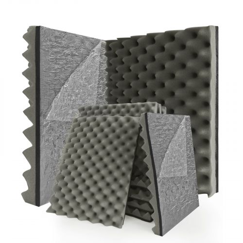 12 in.x 12 in.x 2 in.Composite Double Layer Sound Absorbing Acoustic Foam Gray Self-adhesive for Home,Studio12-Pack