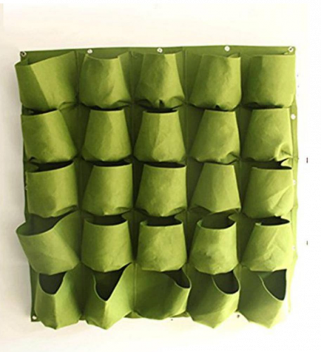 Green Wall Hanging Mount Planter Plant Grow Bag 25 Pocket Planter Grow Bag 