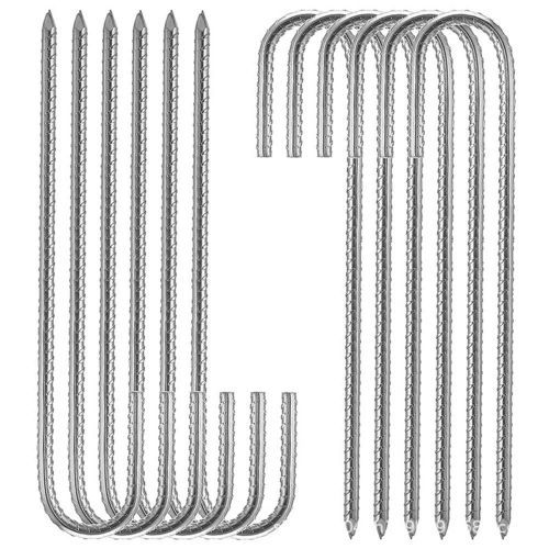 J Steel Rebar, 0.4x12 in, 8pack, Silver