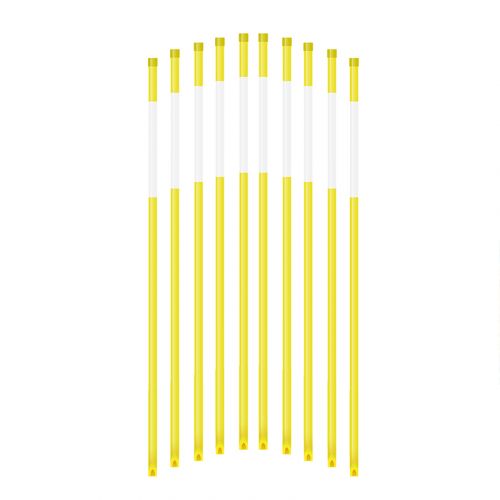 Snow Marker,5/16" Hollow Tube，2 Reflective Films,4ft,Yellow,20pcs