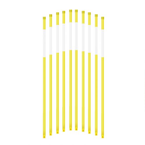 Snow Marker,5/16" Hollow Tube，2 Reflective Films,4ft,Yellow,20pcs