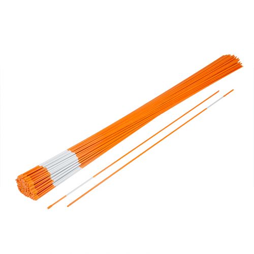 Snow Marker,1/4" Hollow Tube，3 Reflective Films,4ft,Orange,20pcs