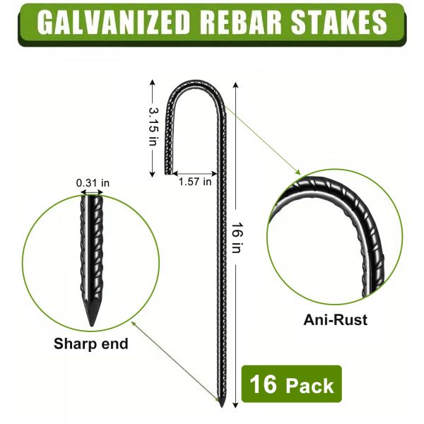 J Steel Rebar, in, 8pack, Black