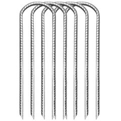 U Steel Rebar, 0.4x12 in, 8pack, Silver