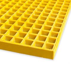 Fiberglass Molded Grating, 1.5"x1.5"x1", 1'x1', Yellow
