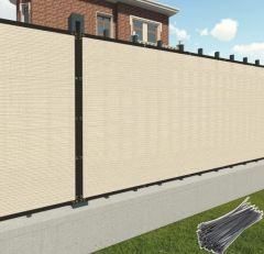 90% Beige Privacy Fence Screen, 4*12 ft