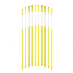 Snow Marker,5/16" Hollow Tube，2 Reflective Films,4ft,Yellow,20pcs