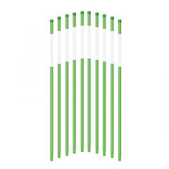 Diameter 6.35mm Hollow Snow Pole, Green, 0.91m, Set of 10